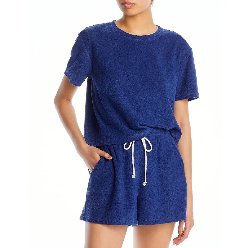 WAYF Womens Terry Cloth Crewneck Cropped