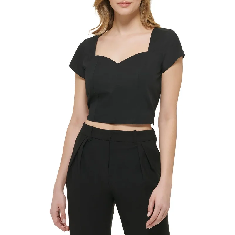 Calvin Klein Womens Pullover Cap Sleeve Cropped