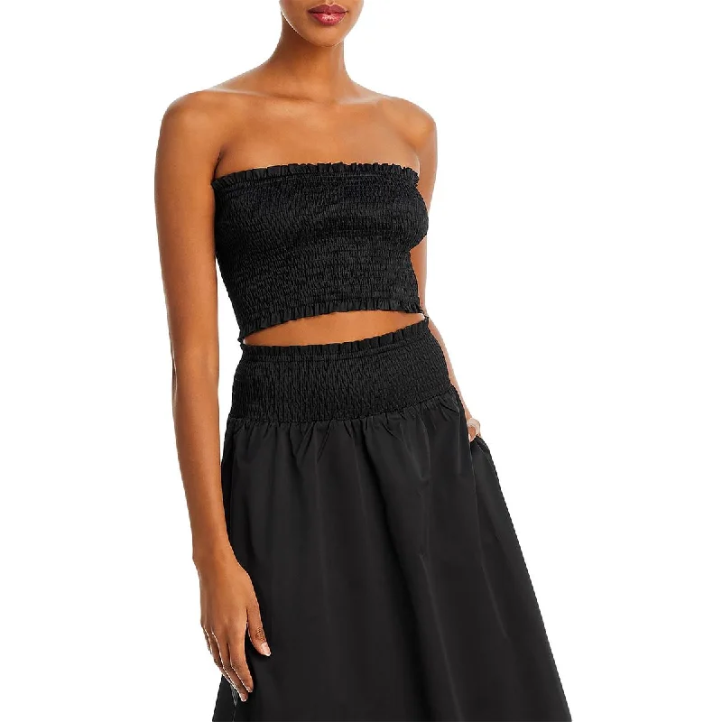 Fore Womens Smocked Tube Top Cropped