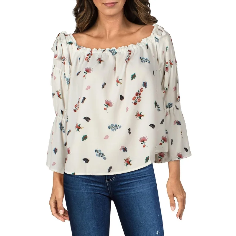 English Factory Womens Floral Off The Shoulder Blouse