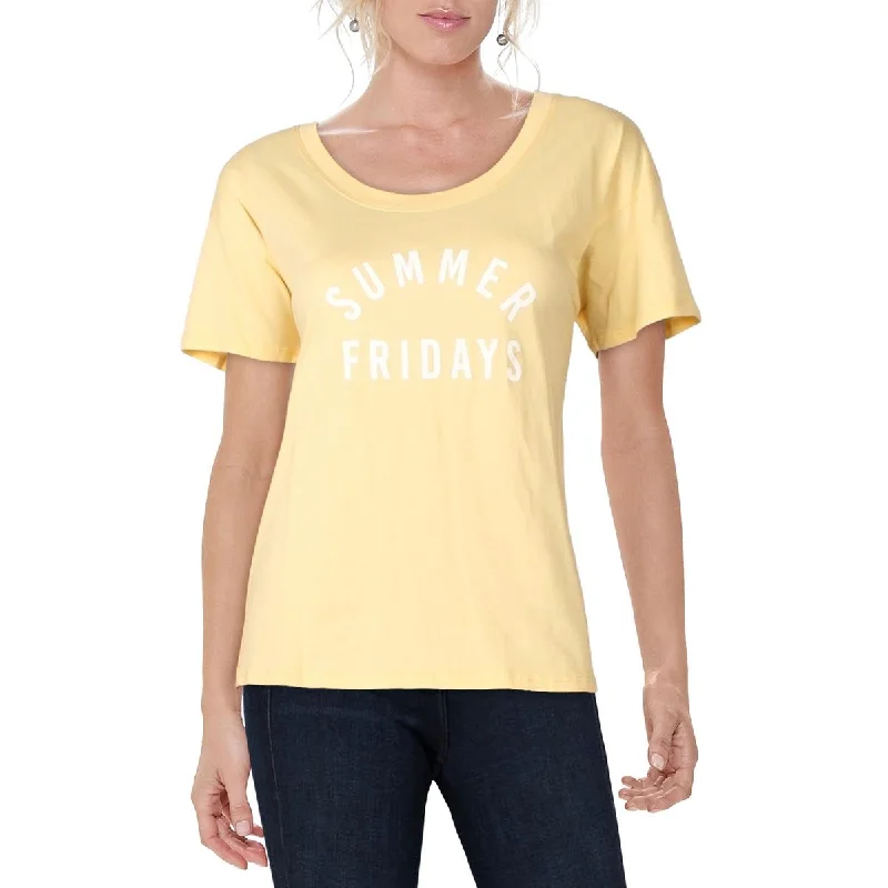 Knit Riot Womens Summer Fridays Cotton Graphic T-Shirt
