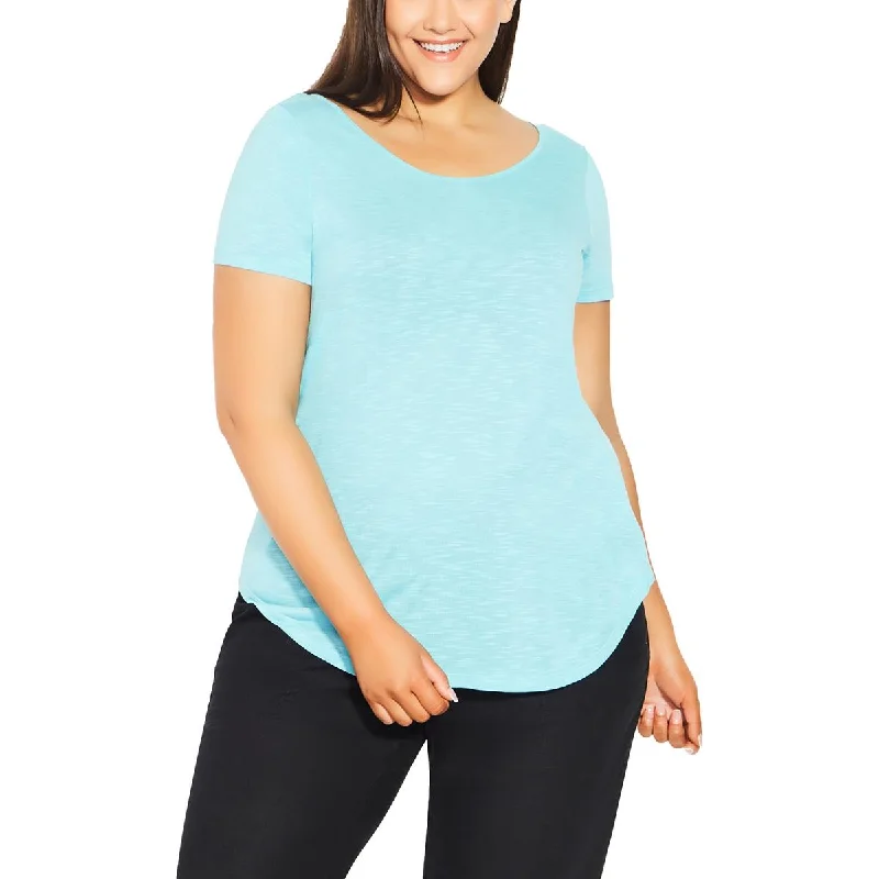Evans Womens Plus Slub Viscose T-Shirt