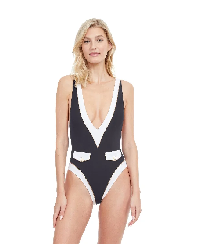 Gottex High Class Deep-V Plunge One Piece Swimsuit