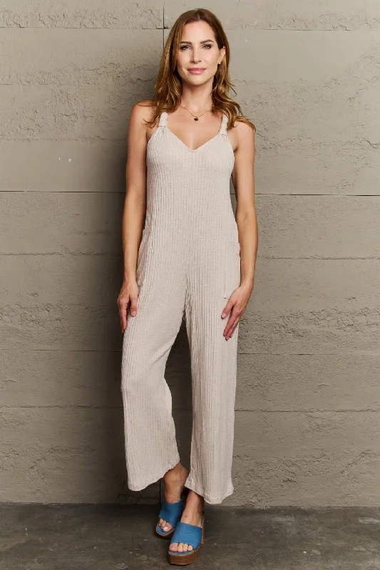 HEYSON Don't Get It Twisted Plus Size Rib Knit Jumpsuit