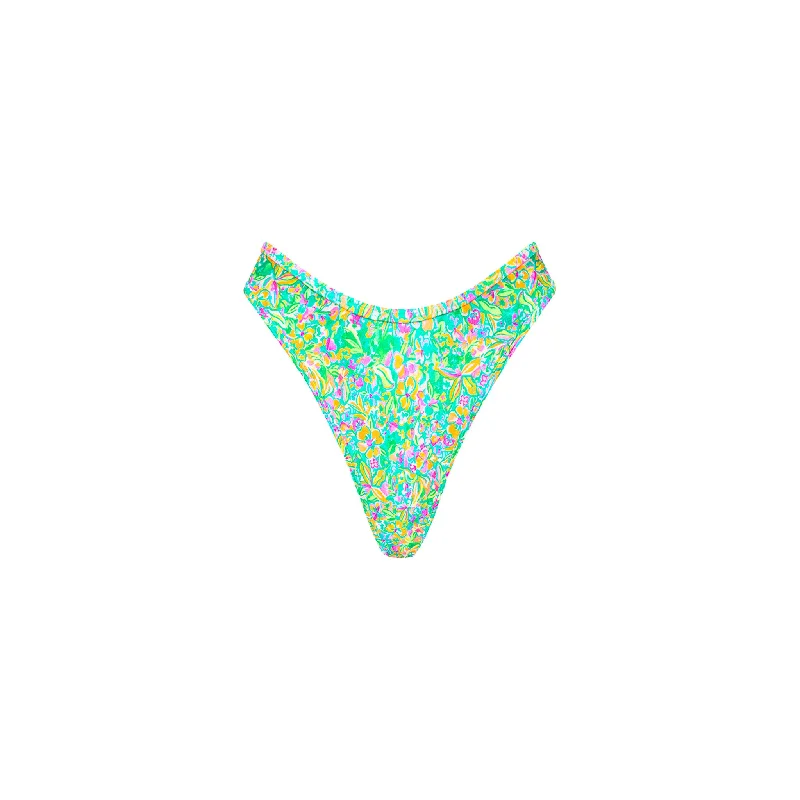 High Leg Thong Bikini Bottom - Spring Fling