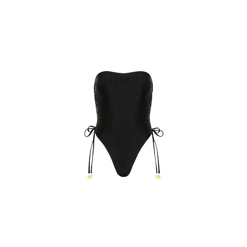 Ruched Bandeau One Piece - Moonlight Black