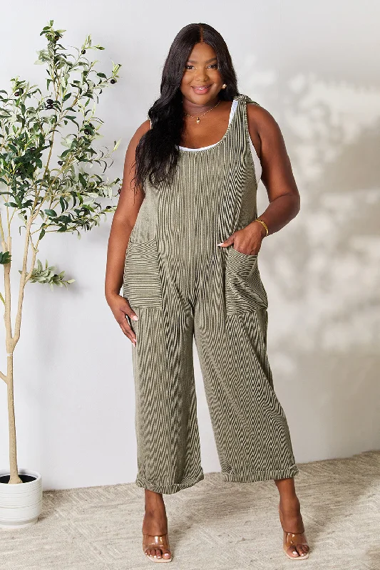 Sunset and Swim  Celeste Plus Size Straight Overall with Pockets