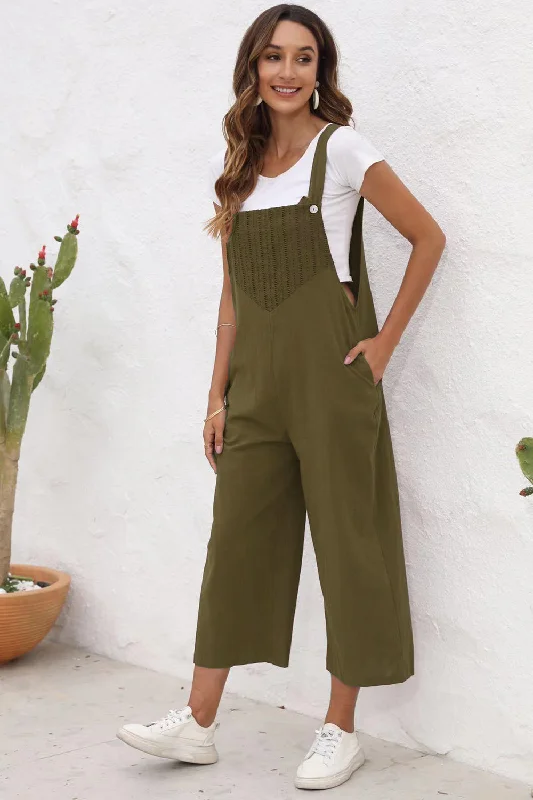 Sunset and Swim  Plus Size Square Neck Wide Strap Jumpsuit