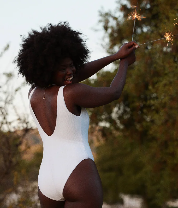The Ibiza One Piece - Eco Ribbed - White - Classic
