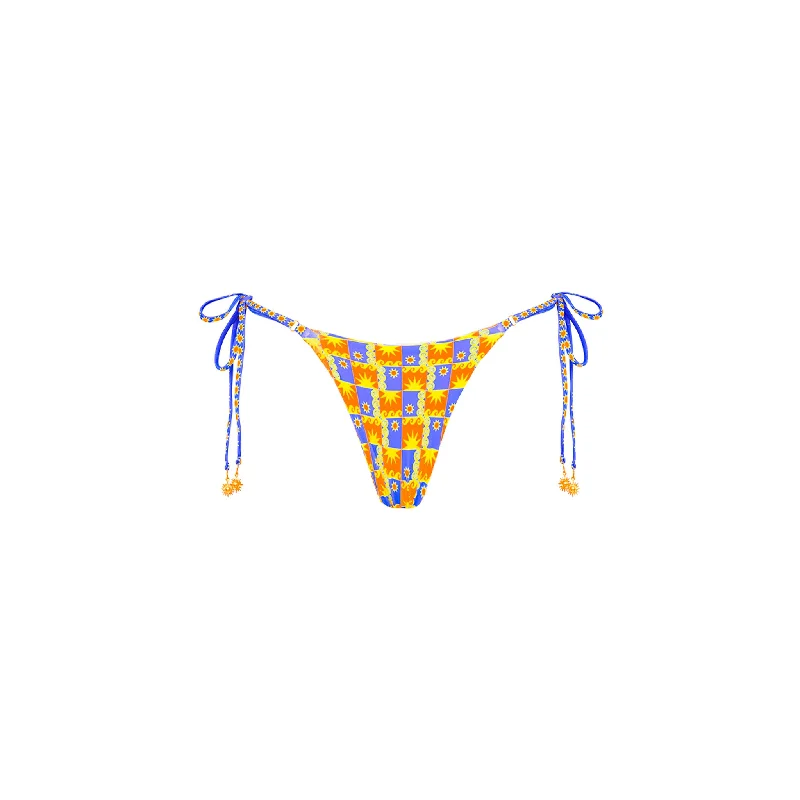 Thong Tie Side Bikini Bottom - Sunburst