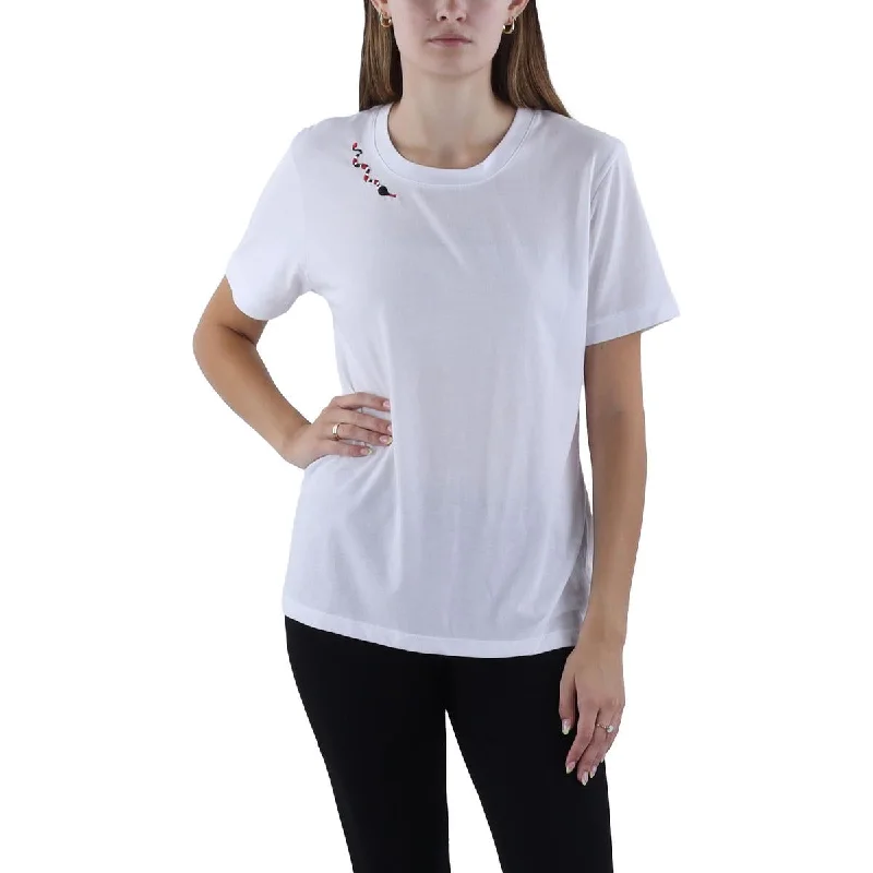 Monrow Womens Printed Short Sleeve Graphic T-Shirt