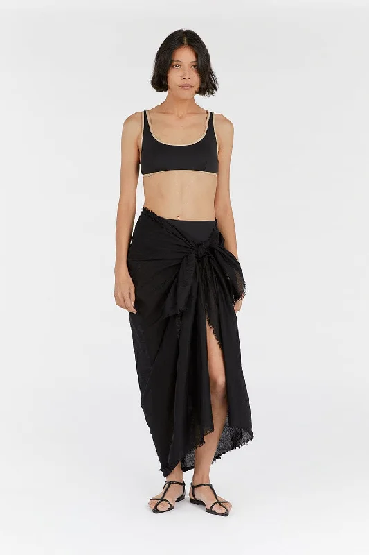 NOVA BLACK LINEN SARONG