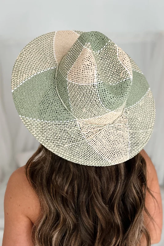Panama Prepped Two-Tone Straw Hat (Green)