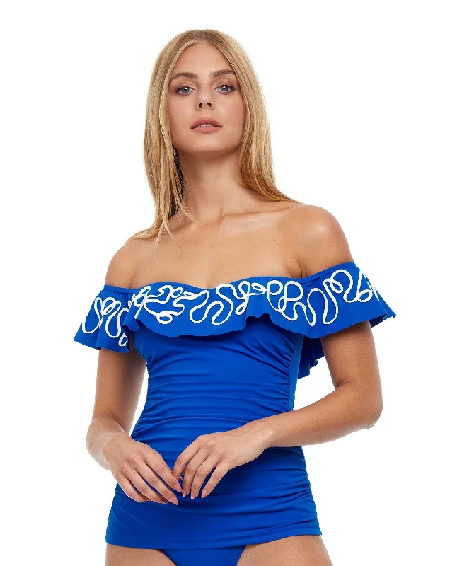 Profile By Gottex Free Spirit Off The Shoulder Shirred Tankini Top