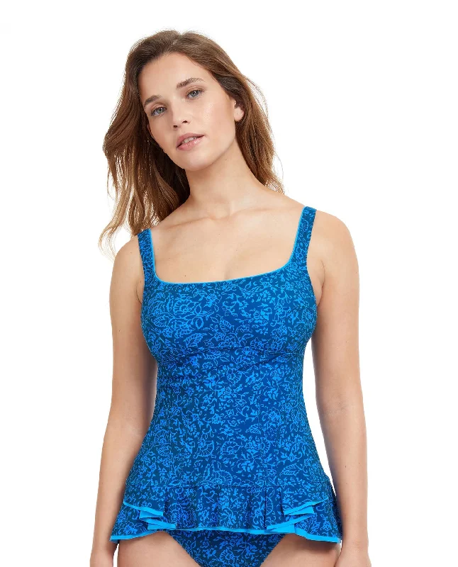 Profile By Gottex Mehndi D-Cup Scoop Neck Underwire Tankini Top
