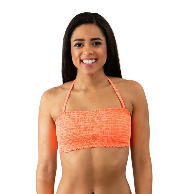 Smocked Bandeau Bikini Top